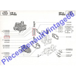 Durite entre le té 3 voies et la culasse pour Renault 12 et Renault 15  ref 12198