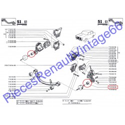 Silentbloc de la traverse avant moteur référence 7700525085 pour Renault 12, Renault 15 ou Renault 17