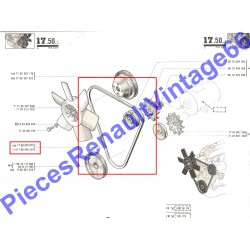 Courroie trapézoïdale pour Renault 12 et Renault 15