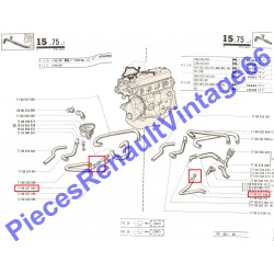 Connecteur de durite de carburateur pour Renault 12, Renault 15, Renault 17