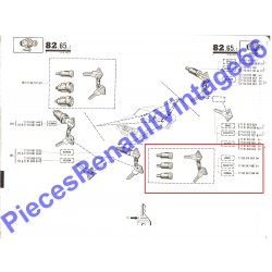 Jeux de barillets de porte et de mâle pour Renault 12, Renault 4L, Renault 6, Renault 15, Renault 17, tout modèles