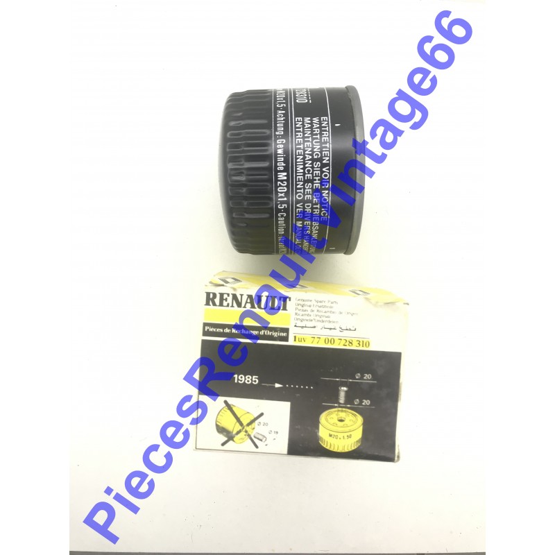 Filtre à huile pour Renault 19, Renault 20, Renault 21, Renault 18, Renault 11, référence 7700728310 Filtre à huile pour Renault 19, Renault 20, Renault 21, Renault 18, Renault 11, référence 7700728310