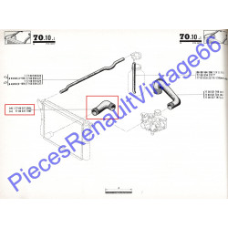 Durite inférieur de radiateur avec colliers pour Renault 12