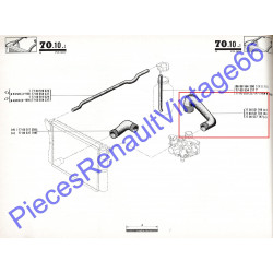 Durite supérieure radiateur avec colliers pour Renault 12