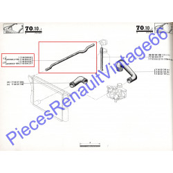 Durite entre vase d'expansion et radiateur avec colliers pour Renault 12