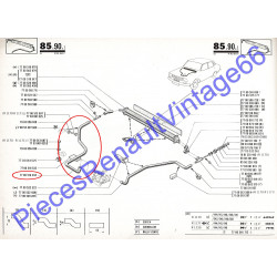 Durite de chauffage à droite avec colliers pour Renault 12