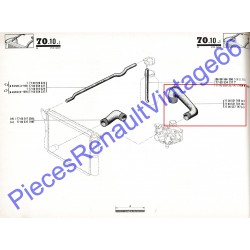 Durite supérieure radiateur avec colliers pour Renault 15